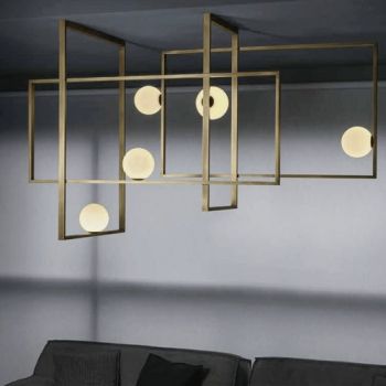 Dark Lighting Labrinth Ceiling Brass