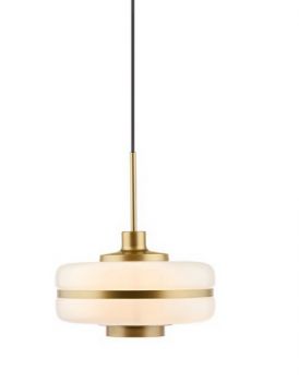 Dark Lighting Mason Small 300Mm Mason 300Mm White Glass Pendant Opal Glass / Opal Glass / Brass