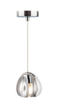 Dark Lighting Squish Ball Glass Come With Built-In Driver Pendant Clear/ Chrome Base