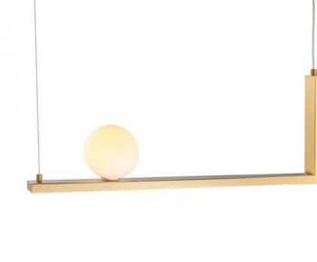 Dark Lighting Tetris Horizontal Brass Pendant
