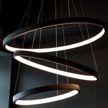 Dark Lighting Triple Halo Pendant Light LED 35W, 45W Aluminium