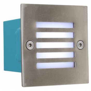 Eurolux B158SC Square Stainless Steel LED Footlight With Grid Inc 9X0.12W LED's Satin Chrome