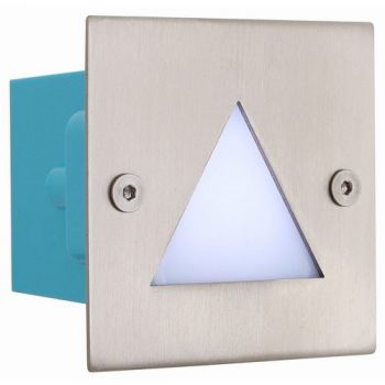 Eurolux B159SC Square Stainless Steel LED Footlight With Triangle Inc 9X0.12W LED's Satin Chrome