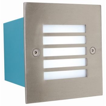 Eurolux B160SC Square Stainless Steel LED Footlight With Grid Inc 16X0.12W LED's Satin Chrome