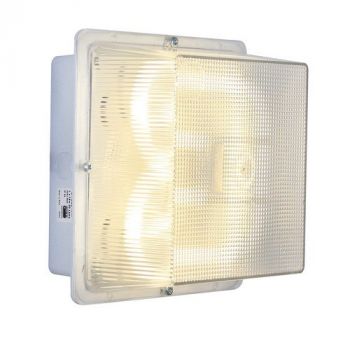 Eurolux B180 Square Bulkhead Aluminum/Polycaronate White