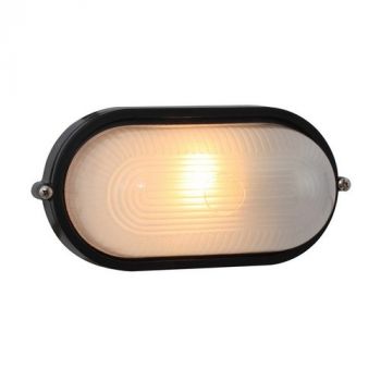 Eurolux B59B Small Oval Bulkhead Without Grid Black