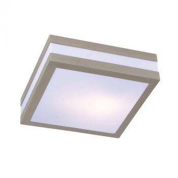 Eurolux C340SC Square Stainless Steel Ceiling Light Bathroom ex 2xE27 13W CFL IP44 Stainless Steel