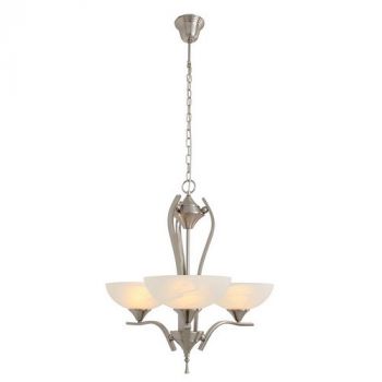 Eurolux CH106SC Chandelier 3 Lights Alabaster Glass Satin/Chrome