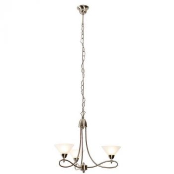 Eurolux CH192SC 3 Lights Chandelier Satin Chrome With Glass Shades G9 40W (Excluded) Satin Chrome