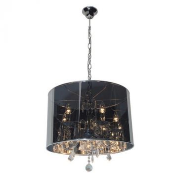 Eurolux CH227 5 Light In/Out Crystal Chrome RoundTranslucent Chain Susp Ex 5xE14 60W Chrome