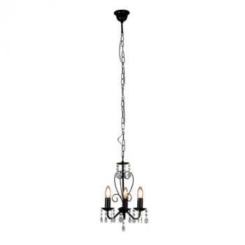 Eurolux CH266BK, CH266CH, CH266W Cleo 3 Arm Chandelier (Multiple Colours/Finishes)
