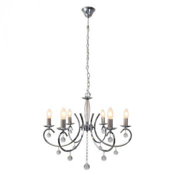 Eurolux CH36CH Chandelier 6 Light Crystal Chrome