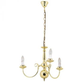 Eurolux CH4PB Chandelier Flemmish 3 Lights Polished Brass
