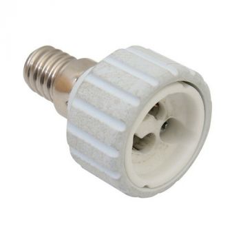 Eurolux CO184 GU10 - E14 White Ceramic Adapter White