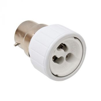 Eurolux CO185 GU10 - B22 White Ceramic Adapter White