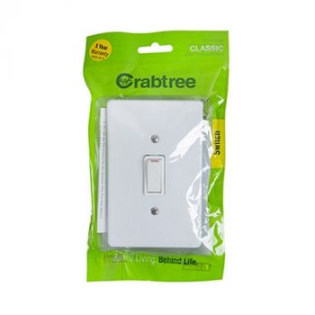 Eurolux CT18010/101P Crabtree Classic 1 Lever 1 Way Switch Cover Plate 50x100mm Bag