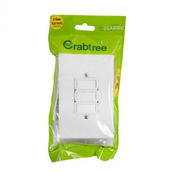 Eurolux CT18012/101P Crabtree Classic 3 Lever 1 Way Switch Cover Plate 50x100mm Bag