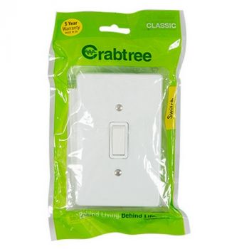 Eurolux CT18014/101P Crabtree Classic 1 Lever 2 Way Switch Cover Plate 50x100mm Bag