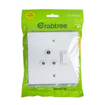 Eurolux CT18060/101P Crabtree Classic Single Socket Cover Plate 100x100mm Bag