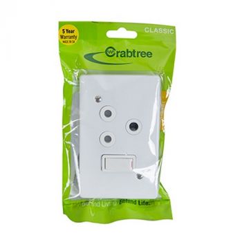 Eurolux CT18061/101P Crabtree Classic Single Socket Horizontal Cover Plate 100x50mm Bag
