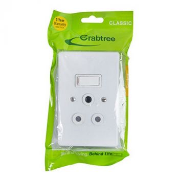 Eurolux CT18062/101P Crabtree Classic Single Socket Vertical Cover Plate 50x100mm Bag