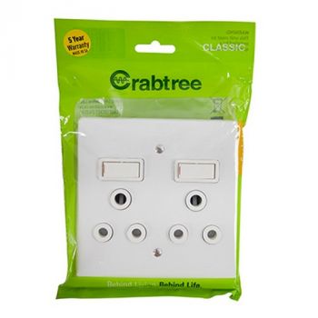Eurolux CT18063/101P Crabtree Classic Double Socket Cover Plate 100x100mm Bag