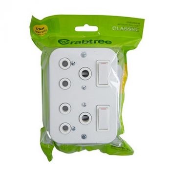 Eurolux CT18071/101P Crabtree Classic Industrial DBL STD Switched Socket Surface Box 119x83