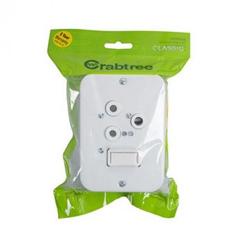 Eurolux CT18072/101P Crabtree Classic Industrial Switched Socket Surface Box 16A 119x83mm