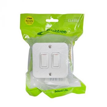 Eurolux CT18081/101P Crabtree Classic Industrial 2 Lever 1 Way Surface Switch Box 75x75mm