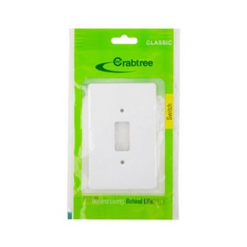 Eurolux CT18410/101 Crabtree Classic 1 Lever Cover Plate Steel White 50x100mm