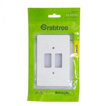 Eurolux CT18411/101 Crabtree Classic 2 Lever Cover Plate Steel White 50x100mm