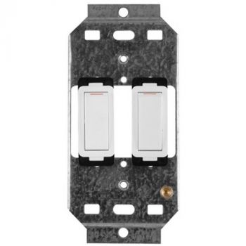 Eurolux CT2472P Crabtree Classic 2 Lever 2x1 Way 20A Switch & Yoke White 50x100mm