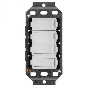 Eurolux CT2487P Crabtree Classic 4 Lever 4x1 Way 20A Switch & Yoke White 50x100mm