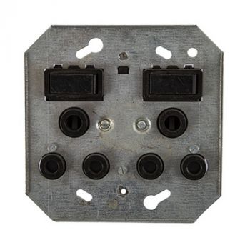 Eurolux CT6881/008P Crabtree Classic Monoblock Switched Socket 16A Double on Yoke Black