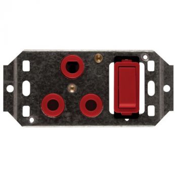 Eurolux CT6896HDP Crabtree Classic Single Dedicated 4x2 Switched Socket on Yoke Red