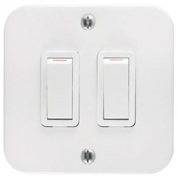 Eurolux CT7372P Crabtree Industrial 2 Lever 1 Way Switch 75x75mm