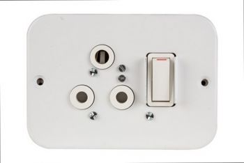 Eurolux CT7390P Crabtree Industrial 16A White Single Socket 119x83mm
