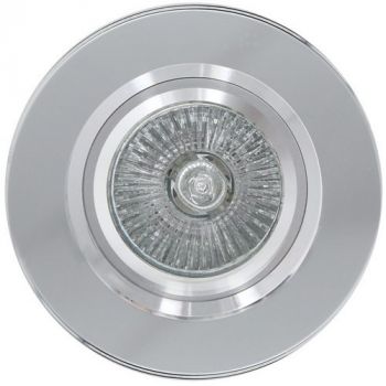 Eurolux WYN-D101AC Round Aluminium Downlight With Crystal Glass Shade Brushed Aluminium / Mirror