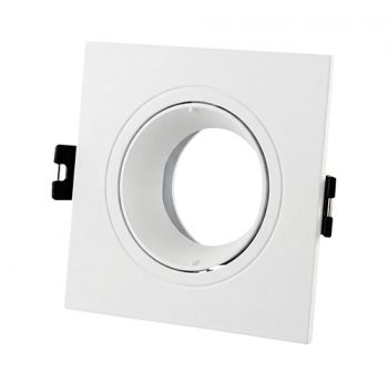 Eurolux D174W Tilt Polycarbonate Square Anti-glare Downlight 93mm White