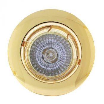Eurolux D22PB Downlight Aluminium Tilt Curved Rim 12V Polished Brass