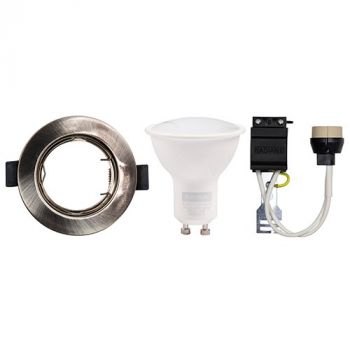 Eurolux D25SCDL Downlight with Lamp Holder and LED GU10 5W 6500K Satin Chrome