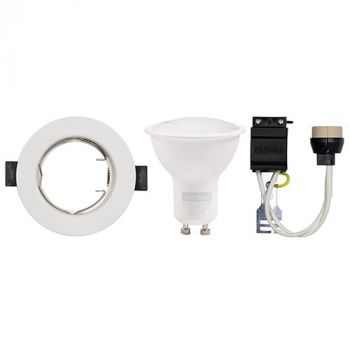 Eurolux D25WDL Downlight with Lamp Holder and LED GU10 5W 6500K White
