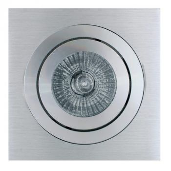 Eurolux D74 Downlight 1 Light Square Tilt CNC Aluminium Brushed Aluminium