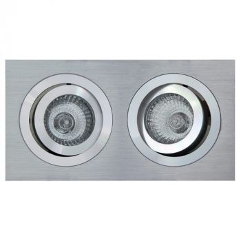 Eurolux D75 Downlight 2 Lights Rectangle Tilt CNC Aluminium Brushed Aluminium