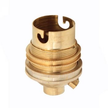 Eurolux EA182 B22 Brass 10mm Back Entry Lamp Holder With Earth Screw Brass