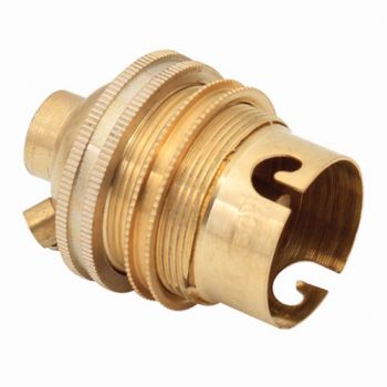 Eurolux EA182PP Lampholder B22 Brass 10mm Back Entry Earth Screw