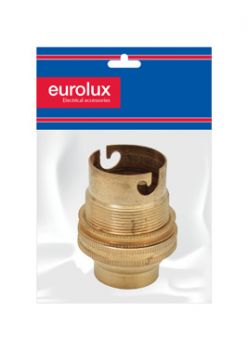 Eurolux EA183WP Lampholder B22 Brass 20mm Header Card And Bag PP