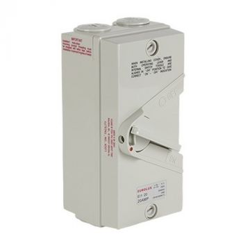 Eurolux EI1-20 Isolator Switch 1 Pole 20 Amp 250V IP66