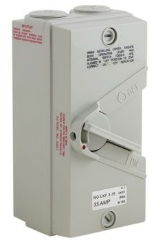 Eurolux EI3-63 Isolator Switch 3 Pole 63 Amp 440V IP66 Cream