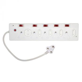 Eurolux EM6 Schuko Multi-Plug with Overload protection White